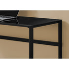 Monarch Specialties - 7379 Bureau 48 po L - Metal Noir/Verre Trempe Noir-Robuste base en métal noir