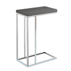 Monarch Specialties - 3228 Table D'Appoint - Gris Et Metal Chrome-Fait en panneau de particules gris et en métal chromé