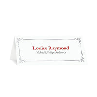 Cartons de table de luxe OverturesMD avec métallisation Embassy, métallisation argent, blanc-1