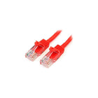 StarTech  Câble de raccordement anti-accrochage 45PATCH2RD de catégorie 5e, 2 pi, rouge-Deux connecteurs RJ-45 mâles assurent une connectivité transparente