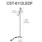 Dainolite - Lampadaire moderne Constance, chrome satiné avec diffuseur en acrylique givré, 12 W-Métal
