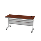 Table de formation Heartwood HDL 60 po x 24 po - cerisier-Base métallique argentase / Dessus cerisier henna