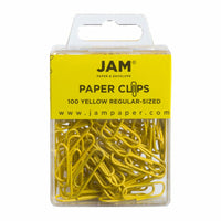 JAM PAPER - Colore norme 1" Trombones, Jaune, 3 Paquets de 100-Couleur jaune