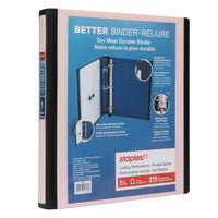 Staples - Reliure Better Binder - 1 po - rose-Plus résistante et plus facile à utiliser