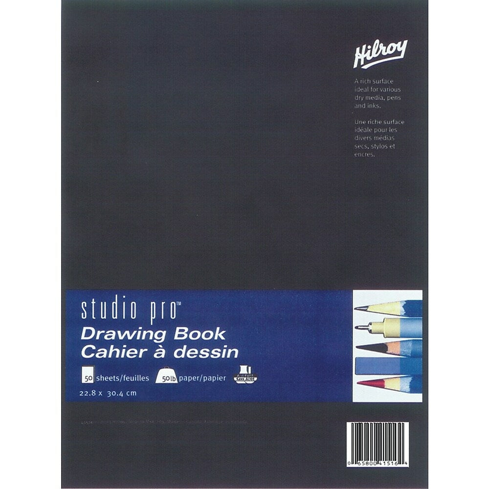 Hilroy - Cahier à dessin Studio Pro, 9 po x 12 po, 50 feuilles