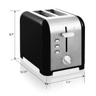 Kenmore - Grille-pain 2 tranches - Acier inoxydable noir et argent-Exterieur moderne en acier inoxydable