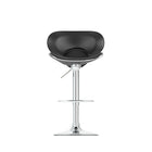 CorLiving™ - Tabouret de bar courbé anatomique et ajustable, similicuir noir, ensemble de 2-À hauteur ajustable et à base chromée contemporaine