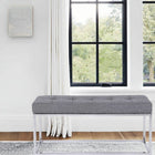 Plata Decor - Cisne Chome Banc avec tissu Top - Gris-Capacité de poids : 250 lb