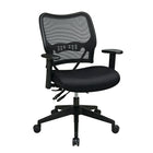 Fauteuil petit format SPACE avec dos moyen AirGrid, accoudoirs ajustables et assise coulissante-Dossier Air Grid perméable à l'air et soutien lombaire intégré