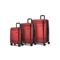 Bugatti - Ensemble de 3 valise rigide ABS - Rouge-Fabriqué en plastique léger et résistant 100% recyclé (PET)