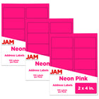 JAM Paper – Étiquettes d'adresses postales, 2 po x 4 po, rose fluo, 3 paquets de 120-Dimensions : 2 po x 4 po