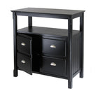 Winsome – Vaisselier de la collection Timber à 2 portes, fini noir-Modèle au fini noir mat faisant partie de la collection Timber convenant autant à un intérieur au style traditionnel que contemporain