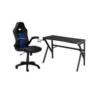 Brassex - Kit de Jeu Dorian - Noir/Bleu-Eclairage LED à plusieurs niveaux avec commande tactile