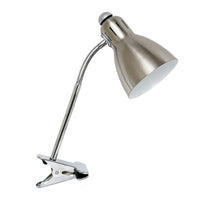 Simple Designs – Lampe de bureau incandescente, nickel brossé (LD2016-BSN)-Fini nickel brossé