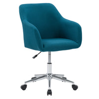 Chaise de travail rembourrée avec base chromée Marlowe de CorLiving - Bleu foncé-Recouvert d’un tissu tissé de haute qualité de qualité supérieure