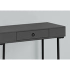 Monarch Specialties - 7386 Bureau 42 po - Gris Moderne/Metal Noir-1 grand tiroir central avec une poignée en forme d'anneau en métal noir