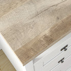Sauder 53"W La Collection Cottage Road Crédence avec bureau - Finition White-  Surface durable de 1 po d'épaisseur pour l'exposition