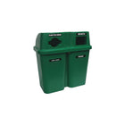 Techstar Plastics – Contenant de recyclage double Bullseye, 60 gallons, vert (565-GREEN)-Capacité de 60 gallons américains/2 x 114 L