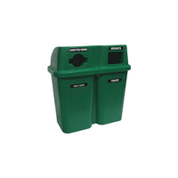 Techstar Plastics – Contenant de recyclage double Bullseye, 60 gallons, vert (565-GREEN)-Capacité de 60 gallons américains/2 x 114 L