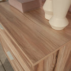 Sauder - La Collection Bergen Circle Classeur latéral - Finition Kiln Acacia-Le tiroir inférieur est verrouillable pour un rangement sécurisé.