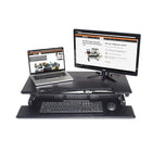 Victor Bureau debout compact à hauteur réglable avec support pour clavier (DCX610)-Le support de clavier amovible inférieur, 32,5 po de largeur x 13 po de profondeur, offre amplement d'espace pour le clavier et la souris