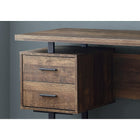 Monarch Specialties - 7416 Bureau 60 po L - Faux Bois Brun/Metal Noir-La configuration réversible permet une installation à gauche ou à droite selon vos besoins.