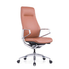 DecentLiving - Chaise de bureau à dossier pleine hauteur - Marron-Système de corps en aluminium coulé robuste