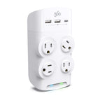360 Electrical - Revolve45 Parasurtenseur rotatif 4 prises de 45 W - Blanc-45 W (sortie USB totale) avec 1 port USB-C et 2 ports USB-A pour charger les Ultrabooks, les tablettes et les téléphones