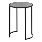 Monarch Specialties - 2206 Table D'Appoint - 24 po H/Fausse Pierre Grise/Metal Noir-Table d'appoint élégante pour les salons ou les chambres