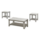 Monarch Specialties - 7880P Ens De Tables - 3Pcs/Gris Industriel-Un match parfait pour votre divan avec une finition polyvalente d'aspect bois gris industriel.