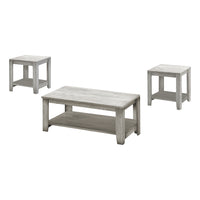 Monarch Specialties - 7880P Ens De Tables - 3Pcs/Gris Industriel-Un match parfait pour votre divan avec une finition polyvalente d'aspect bois gris industriel.