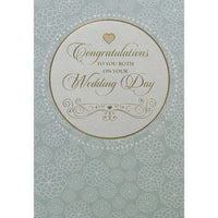 Rosedale – Cartes de souhaits et enveloppes, Congratulations To You Both On Your Wedding Day, 5 1/2 x 8 po, 12/paquet (18030)-Imprimées sur papier cartonné non couché de haute qualité