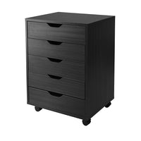 Winsome – Meuble de rangement Halifax pour armoire/bureau, 5 tiroirs, noir-Les chariots de rangement Halifax sont dotés d'une multitude de tiroirs pour un rangement facile d'accès dans votre bureau à domicile, votre cuisine, votre salle de bricolage ou la chambre d'un enfant.
