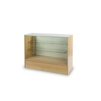 Can-Bramar – Vitrine Econoline vision intégrale, érable-Comprend des tablettes en verre ajustables de 10 po et 12 po