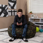 Flash Furniture - Fauteuil poire camouflage surdimensionné pour enfants-Housse amovible lavable à la machine