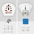 SKROSS - Adaptateur de Voyage Monde vers Europe - Blanc-Connexion fiable et facile pour les appareils de tous les continents pour utiliser cette prise