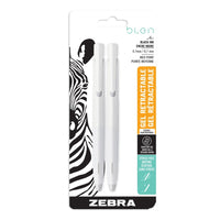 Zebra – bLen Stylo gel – encre noire – paquet de 2-Encre noire, corps blanc