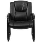Flash Furniture – Fauteuil d’appoint de direction HERCULES avec pattes traîneau, capacité de 500 lb, cuir noir (GO2138)-Chaise d'invité exécutive