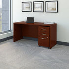 Bush – Bahut pour coquille de bureau Westfield de 60 po de largeur et classeur sur roulettes à 3 tiroirs, cerisier acajou-L’ensemble comprend : Bahut pour coquille de bureau de 60 po et classeur sur roulettes à 3 tiroirs (boîte/boîte/classeur)