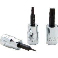 Gray Tools – Prise de 3/8 po, longueur standard, fini chromé, tête d’embase de tournevis Torx T30-Taille : T30