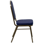 Flash Furniture – Chaise banquet empilable à dossier couronne, siège 2,5 po, doré, tissu bleu, 4/bte (FDC01GVS0810)-S'empile jusqu'à 15 chaises de hauteur