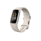 Google - Fitbit Bracelet d'activité Charge 6 - Porcelaine/Aluminium Argent-Commandes YouTube Music
