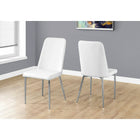Monarch Specialties - 1033 Chaise - Simili-Cuir Blanc/Chrome - Paquet de 2-Similicuir blanc, chromé