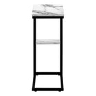 Monarch Specialties - 3675 Table D'Appoint - 25 po H/Marbre Blanc/Metal Noir-Garantie : 1 an limite pour les pieces