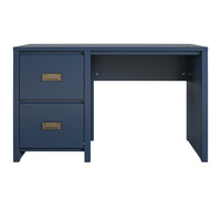 Little Seeds - Bureau pour enfants à piédestal simple Monarch Hill Haven  - 120,6cm L x 71cm H x 47,4cm P - Bleu marine-Finition bleu foncé classique et belles poignées de tiroir dorées