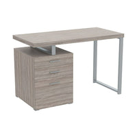 Safdie & Co. 47.25L Bureau - Métal Argent - Taupe Foncé 3 Tirroirs-Bureau spacieux pour un ordinateur portable, une lampe et des articles essentiels. Cet article peut être utilisé comme: bureau, table d'ordinateur, table de jeu et plus encore.