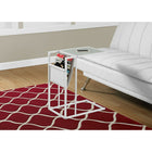 Monarch Specialties - 3067 Table D'Appoint - Blanc/Metal Blanc Et Support Magazine-24 haut. x 19 larg. x 12 prof. (po)