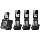 Panasonic - Téléphone sans fil KXTGD394B à 4 combinés avec répondeur-Système à 4 combinés, expansible à 6 combinés