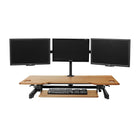 Rocelco – Support de bureau haut de gamme DADR-46 à hauteur réglable, 46 po, avec portée verticale allongée, teck-Nouveau support clavier plus large pour accueillir des claviers ergonomiques et de jeu