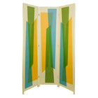 Kiera Grace – Cloison Austin Vance à 3 panneaux, 47 x 71 po, blanc avec motif abstrait multicolore-Séparateur de pièce à 3 panneaux: Créez un nouvel espace avec un magnifique séparateur de pièce facile à utiliser. Créez de l'intimité dans votre maison, créer une nouvelle pièce ou cacher des éléments de rangement